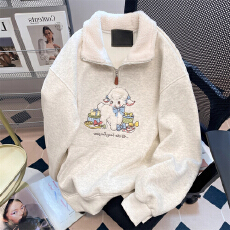 批发女童<b class='q'>加</b>绒卫衣秋冬款2025新款洋气小女孩外套大童冬<b class='q'>装</b>儿童加厚上衣