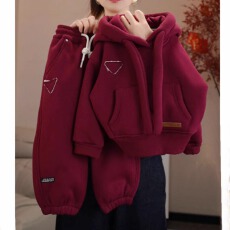 批发冬季女童加绒套装秋冬款2025新款洋气宝宝冬装儿童卫衣裤子两件套