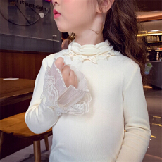 批发<b class='q'>女童</b><b class='q'>打底衫</b>冬装2025新款儿童简约百搭半高领长袖T恤女孩内搭上衣