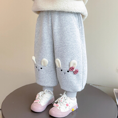 批发女童裤子秋冬装2025新款儿童洋气宝宝冬季加绒一体绒外穿加厚卫裤