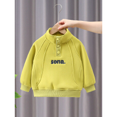 批发秋冬2025新款<b class='q'>男童</b>加<b class='q'>绒</b><b class='q'>卫衣</b>儿童韩版立领加厚上衣宝宝冬装潮男孩儿