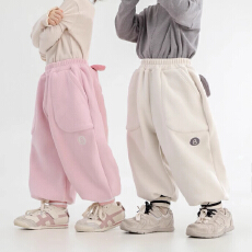 卡通立体可爱休闲裤束脚裤加绒裤子潮款儿童秋冬新款卫裤百搭宽松