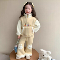 批发<b class='q'>女</b><b class='q'>童</b>卡通套装秋冬季2026新款洋气女宝宝加厚保暖冬装<b class='q'>时尚</b>两件套潮
