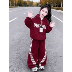 批发女童加绒套装秋冬款2026新款<b class='q'>儿童</b>洋气卫衣冬装女孩韩版休闲两件套