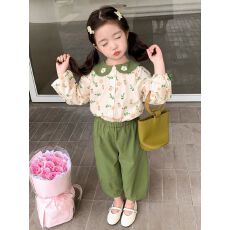 批发女童春季薄款田园风套装秋季洋气儿童装2026新款韩版宝宝上衣裤子