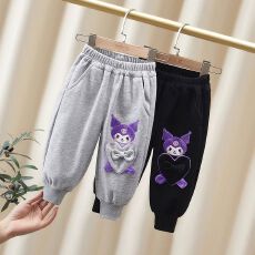 批发女童卫裤秋<b class='q'>冬</b>季2026新款小童爱心卡通时髦百搭春秋款女宝洋气裤子