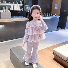 批发女童春秋冬套装2026新款儿童春季时髦女孩女宝宝秋款喇叭裤两件套
