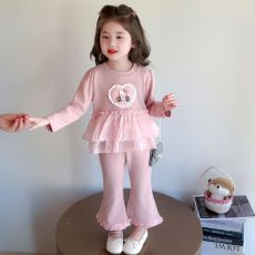 批发德绒阳离子女童套装春秋款2026新款小童硼砂韩版洋气秋装女宝卫衣