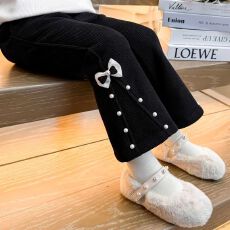 批发女童<b class='q'>裤子</b>春秋冬2026年新款<b class='q'>儿童</b>洋气冬季女宝宝钉珠春秋冬装喇叭裤