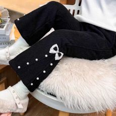 批发女童秋冬加绒喇叭裤2026新款女宝宝韩版洋气加厚<b class='q'>儿童</b>冬装休闲<b class='q'>裤子</b>