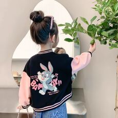 批发女童外套春季2026新款儿童春秋款连帽上衣儿童洋气棒球服春装潮流