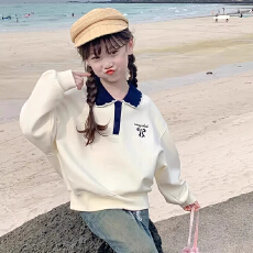 批发女童卫衣2026秋冬新款洋气儿童长袖小女孩冬季POLO领韩版简约上衣