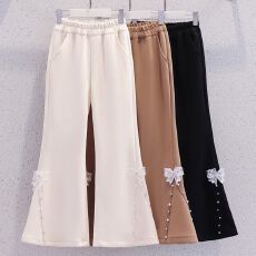 批发女童<b class='q'>裤子</b>春秋季2026新款洋气时髦<b class='q'>儿童</b>春装喇叭裤女大童休闲阔腿裤