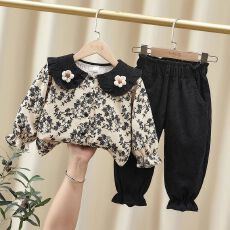 批发女童秋装套装2026新款森系<b class='q'>儿童</b>碎花上衣春秋女宝宝洋气时髦两件套