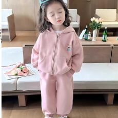 批发<b class='q'>女</b><b class='q'>童</b>洋气宽松春秋季运动外套套装宝宝2026新款网红休闲两件套时髦