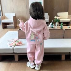 批发<b class='q'>女</b><b class='q'>童</b><b class='q'>运动套装</b>秋季2026新款洋气时髦儿童女宝宝秋装连帽卫衣两件套
