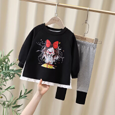 批发女童秋装套装2026新款小童甜美可爱洋气超好看秋季女宝卫衣两件套