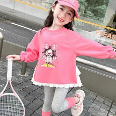 批发<b class='q'>女</b><b class='q'>童</b>卫衣套装2026春秋新款洋气中小童宝宝运动时髦网红秋装两件套