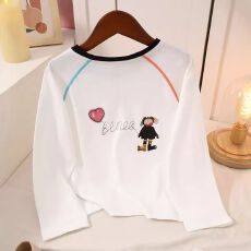 批发大童装女童白t恤儿童长袖打底衫小女孩网红上衣2026年<b class='q'>春</b>秋新款T恤