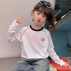 批发韩系女童长袖T恤2026新款儿童<b class='q'>春</b>秋款打底衫上衣女孩<b class='q'>春</b>装圆领衣服