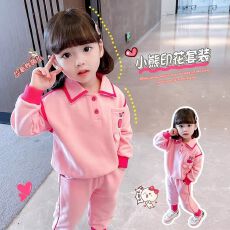 批发<b class='q'>女</b>童<b class='q'>秋</b>装<b class='q'>外套</b>婴儿小童网红超萌洋气<b class='q'>女</b><b class='q'>宝宝</b>春秋季卫衣开衫两件套装
