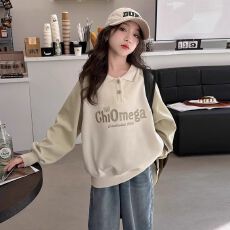 批发女童卫衣时髦洋气儿童装春秋款翻领polo衫中大童女孩衣服休闲上衣