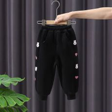 批发女童一体绒冬季<b class='q'>新款</b>洋气加绒保暖裤2026卡通小兔外搭束脚<b class='q'>运动</b>长裤