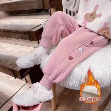 批发女童一体绒冬季<b class='q'>新款</b>洋气加绒保暖裤2026卡通小兔外搭束脚<b class='q'>运动</b>长裤