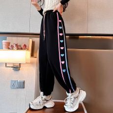 批发2026年春季<b class='q'>新款</b>女童裤子儿童洋气炸街休闲大童春秋季宽松束脚卫裤