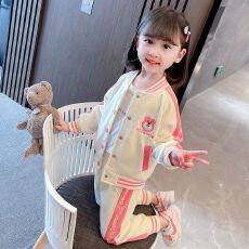 批发2026年女童春秋款字母套装洋气女孩宝春秋时髦小童儿童装春秋衣服