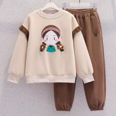 批发女童卫衣套装2026<b class='q'>新款</b>春秋洋气儿童休闲<b class='q'>运动</b>秋装中大童网红两件套