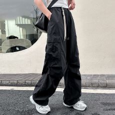 批发【锦涤邹】春裤子春秋<b class='q'>女</b><b class='q'>童</b>高中女宽松洋气阔腿长款2026新款工装裤