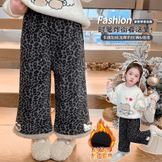 批发女童加绒裤子秋冬2026新款洋气<b class='q'>儿童</b>冬装长裤女宝宝冬季豹纹<b class='q'>休闲裤</b>