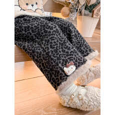 批发秋冬2026新款洋气<b class='q'>儿童</b>冬装长裤女宝宝冬季豹纹<b class='q'>休闲裤</b>女童加绒裤子