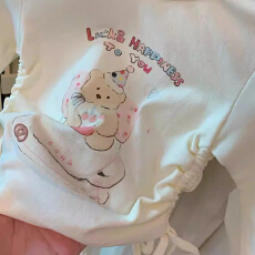 批发2026年春秋季新女宝宝套装儿童洋气卡通抽身短款上衣休闲裤两件套