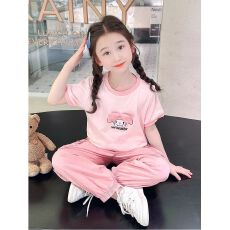 批发韩版夏季<b class='q'>女童</b>洋气<b class='q'>薄</b>款短袖两件套2026新款女宝宝休闲速干工装裤潮