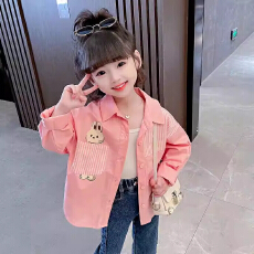 批发2026年<b class='q'>女童</b>衬衫<b class='q'>春秋</b>新款时髦洋气穿搭宝宝儿童初春装长袖上衣外套