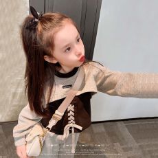 批发女童洋气套装2026新款早秋季儿童宝宝韩版时髦设计感卫衣两件套潮