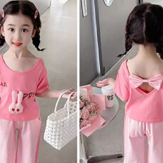 批发女童套装夏季洋气<b class='q'>运动</b>2026款女宝宝儿童夏装网红时髦短袖时尚韩范