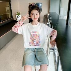 批发女童短袖T恤2026新款儿童夏装防晒上衣卡通可爱女大童T恤短袖洋气