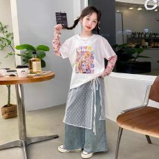 批发女童夏季t恤2026新款韩版甜美可爱夏天薄款宽松小女孩防晒袖短袖