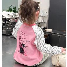 批发儿童宽松大童装动物洋气长袖t恤女童2026年春季新款时尚打底上衣