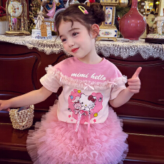 批发米米哈罗<b class='q'>女</b><b class='q'>童</b>短袖<b class='q'>T</b><b class='q'>恤</b>春夏2026新款洋气儿童韩版假两件小女孩上衣