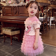 批发<b class='q'>女</b><b class='q'>童</b>2026新款夏装卡通<b class='q'>T</b><b class='q'>恤</b>可爱KT印花短袖儿童甜美洋气时尚单上衣