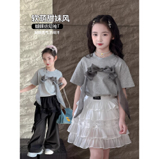 批发<b class='q'>女</b><b class='q'>童</b>短袖<b class='q'>T</b><b class='q'>恤</b>2026夏季新款儿童洋气蝴蝶结上衣中大童韩版宽松夏装
