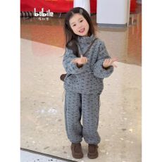 批发女童韩系加绒加厚碎花运动套装秋冬季2026新款<b class='q'>儿童</b>高领<b class='q'>卫衣</b>两件套