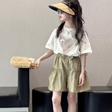 批发<b class='q'>女</b><b class='q'>童</b>夏装2026新款运动套装女大童洋气女孩儿童夏季短裤休闲两件套