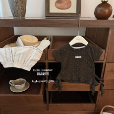 批发女童<b class='q'>套</b><b class='q'>装</b>2026年夏季新款甜美波点设计感短袖<b class='q'>T</b><b class='q'>恤</b>屁帘阔腿<b class='q'>裤</b><b class='q'>两件套</b>