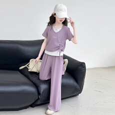 批发【莱雅1*1随心裁】女童夏装套装2026新款休闲独特大童漂亮两件套