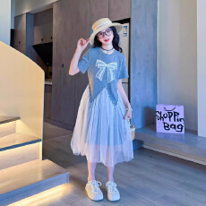 批发【紧赛仿人棉空气层210g】<b class='q'>女童</b>夏<b class='q'>季</b>连衣裙2026年新款洋气时髦<b class='q'>裙子</b>